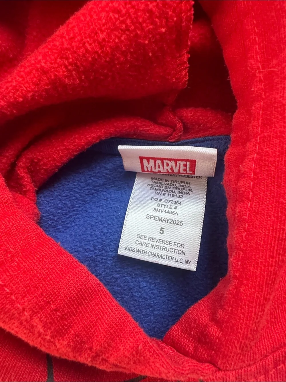 Marvel Red and Blue Kids Hoodie